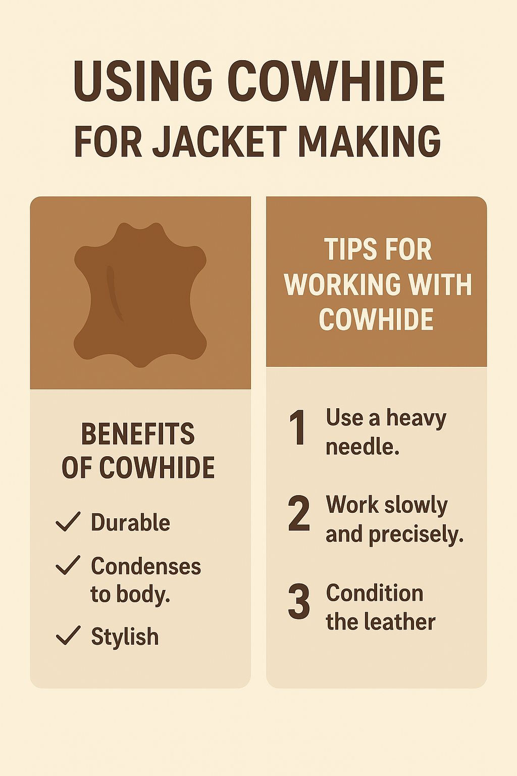 Using Cowhide for Jacket Making